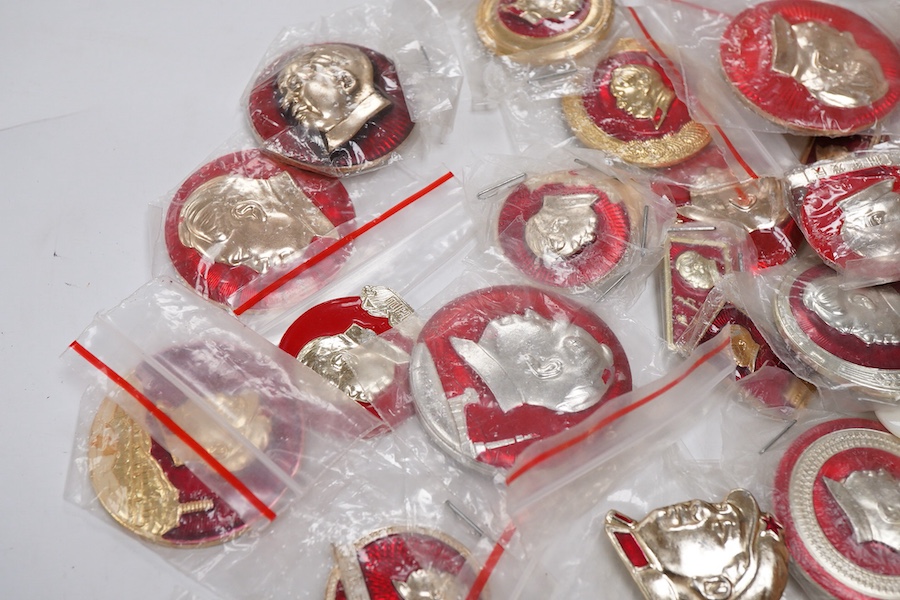 A collection of Chinese Mao Dse Dong badges